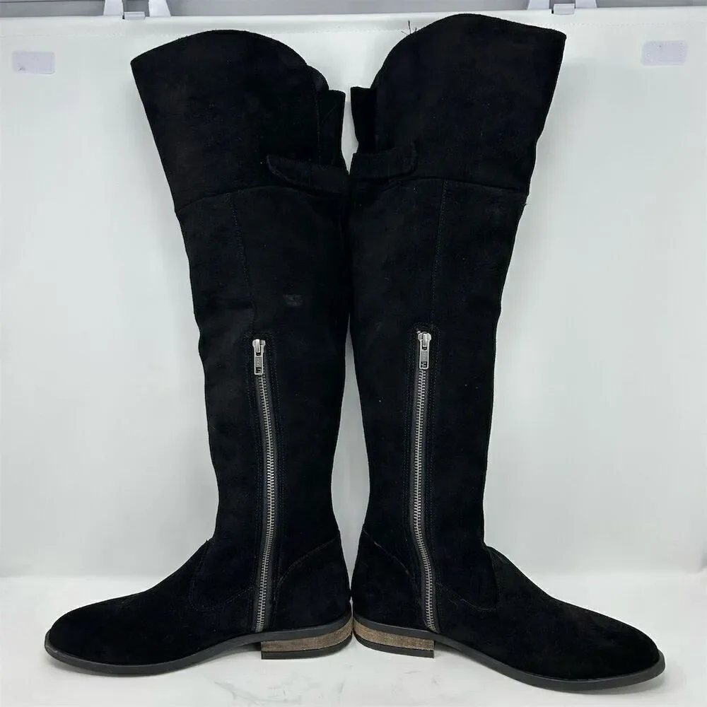 Born Women's Over the Knee Black Leather Tall Boots Size 7 Fall Winter Chic